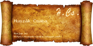 Huszák Csaba névjegykártya